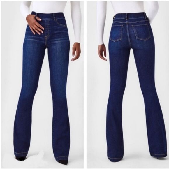 SPANX Denim - NWT Spanx Pull On Flare Jeans Midnight Shade Dark Wash Size Small